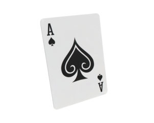 Ace of spades playing card with a classic design isolated on transparent background