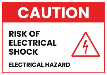 Caution Risk of Electrical Shock - Electrical Hazard Warning