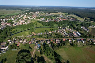 Eggesin, Blick über die Pasewalker Straße , Wiesenstraße und Fluss Randow 2025