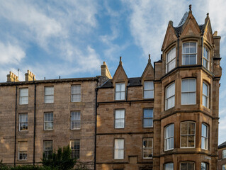 Traditional Victorian tenement building in Edinburgh, Scotland, United Kingdom