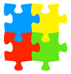 Obraz premium Puzzle, jigsaw, riddle and enigma, graphic design. Brainteaser, conundrum, logic and reasoning, vector design and illustration