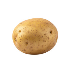 Single raw potato isolated on transparent background