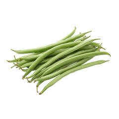 Fresh green beans isolated on transparent background