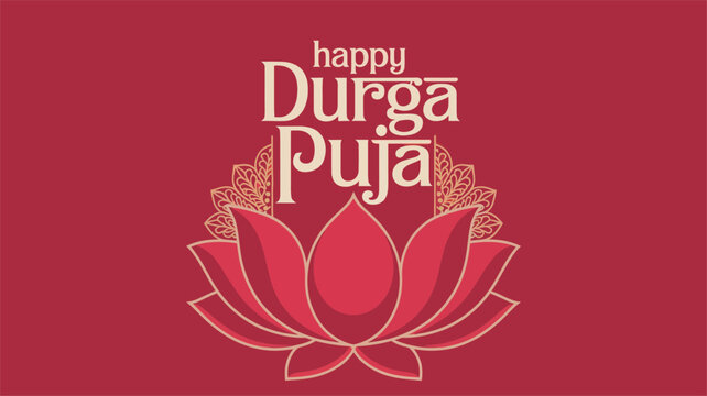 Happy Durga Puja Festival Greeting Design Celebration India