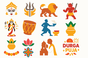 Durga Puja Hindu Festival Icons Goddess Celebration Traditions