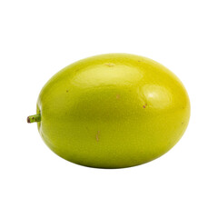 Ripe yellow mango fruit isolated on transparent background
