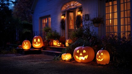 halloween pumpkin in the window