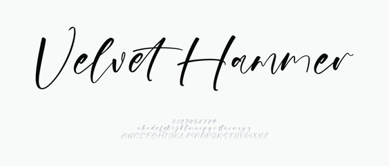 signature Font Calligraphy Logotype Script Brush Font. Handwritten Script Editable Text Effect Template. vector illustration 
