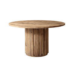 round wooden dining table home decor furniture minimal composition
