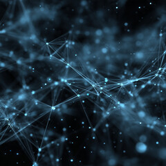 Representation of a network connections in blue tones