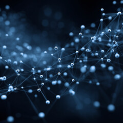 Representation of a network connections in blue tones