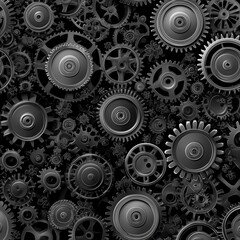 Seamless pattern gear backgrounds wheel.