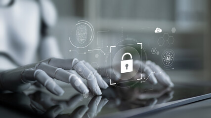 AI monitoring cybersecurity, verifying biometric access, analyzing identity patterns, and securing...