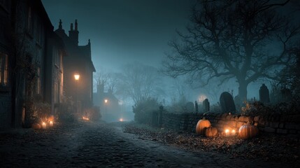 halloween night scene