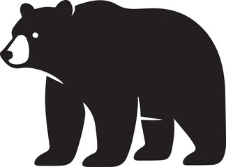 Fototapeta premium Bear Silhouette Illustration – Black & White Minimalist Wildlife Icon