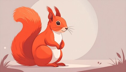 Fototapeta premium Cute red squirrel illustration