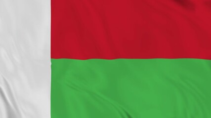 Flag of Madagascar waving animation video. waving the national flag of Lithuania. National flags of Madagascar waving on a clear day