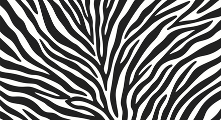 Abstract Zebra Stripes Pattern Black and White Animal Print Design.