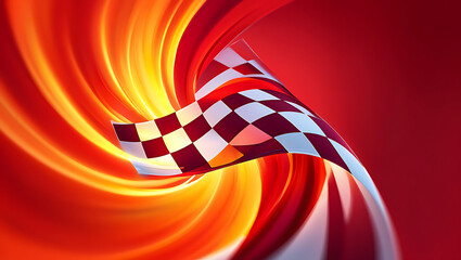 Fototapeta premium Racing checkered flag with dynamic motion and vibrant colors speed and competition