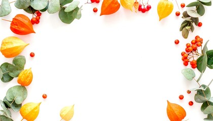 Fototapeta premium Autumnal botanicals frame