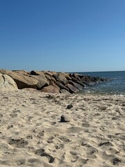 Rock jetty on the beach