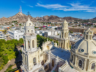 Aerial view of the restoration or remodeling of the Metropolitan Cathedral, Our Lady of the...