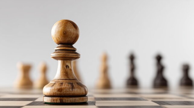 Wooden chess pawn - Powered by Adobe