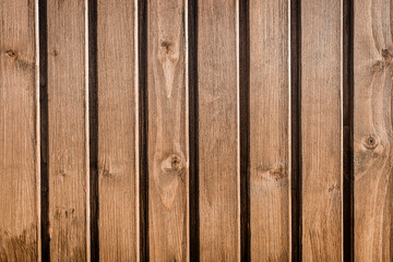 Naklejka premium Wooden brown fence texture natural wood board plank background nature