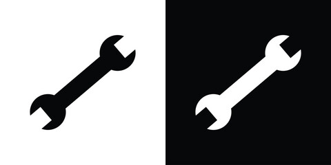 Wrench icon. flat and line style collection.