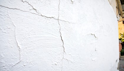 Obraz premium Cracked whitewashed wall