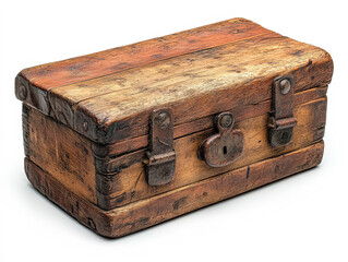Rustic wooden storage box showcases a weathered finish and metal clasps, ideal for organizing items or enhancing home decor with its vintage appeal and unique character