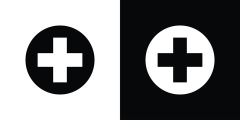 Plus icon. flat and line style collection.