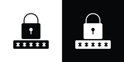 Password icon. flat and line style collection.