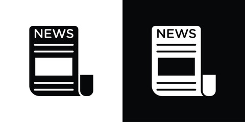 Newspaper icon. flat and line style collection.