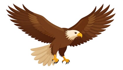 Obraz premium A stylized illustration of an eagle in flight. A bold design