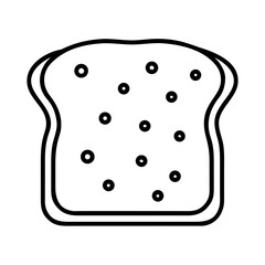 Simple outline of a piece of bread with little air pockets