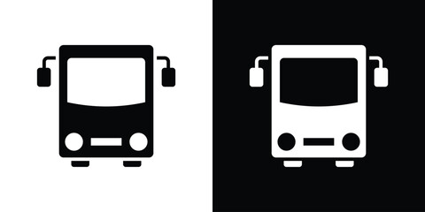 Bus icon. flat and line style collection.