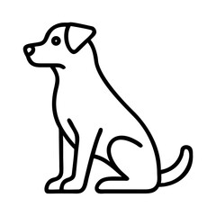 Simple line art drawing of a sitting dog with elegant design