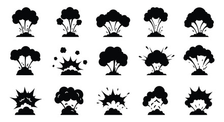 explosion icons in various shapes sizes and designs