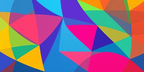 Vibrant, intersecting geometric shapes in a bold color palette, desktop, wallpaper