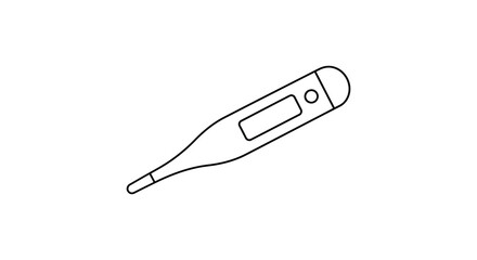 a simple line drawing of a digital thermometer