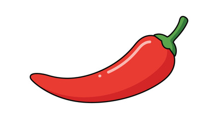 a vibrant red chili pepper with green stem