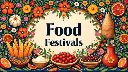 Food festivals celebrating regional cuisine sale banner design free space in the center Madhubani Paintings style
