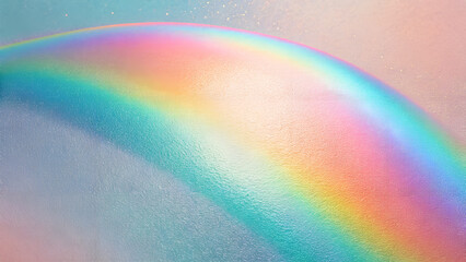 Abstract grainy holographic texture, pastel rainbow metallic minimal backdrop.