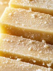 Soft, sweet confections made from natural ingredients, arranged neatly on a bright surface during a sunny afternoon