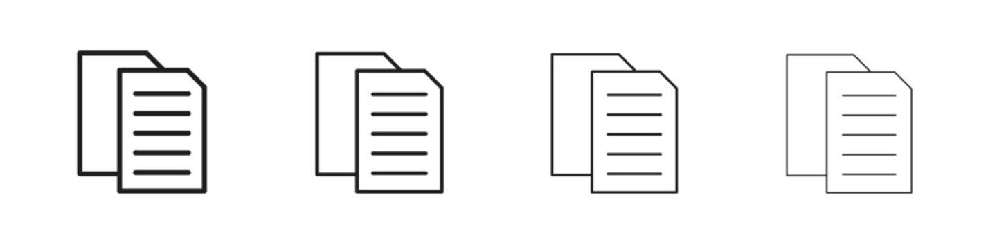 papers icon outline vector for web ui. Editable stroke.