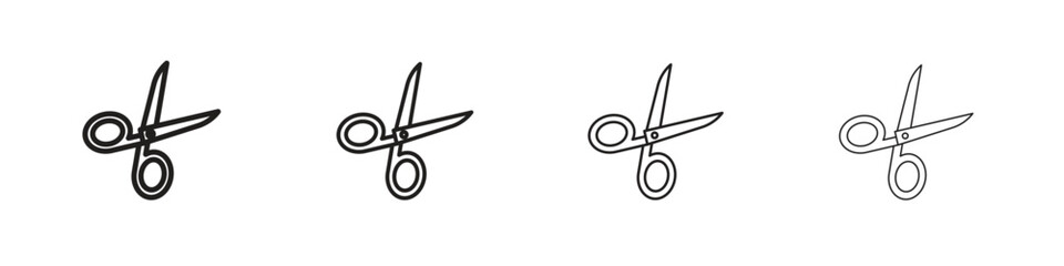 Scissors icon outline vector for web ui. Editable stroke.