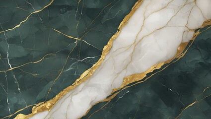 Luxurious Green Marble Texture with Gold and White Veining