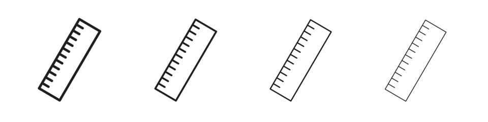Ruler icon outline vector for web ui. Editable stroke.