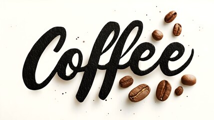 Coffee Illustrative Words Art Handwritten cursive script